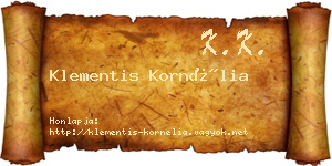Klementis Kornélia névjegykártya